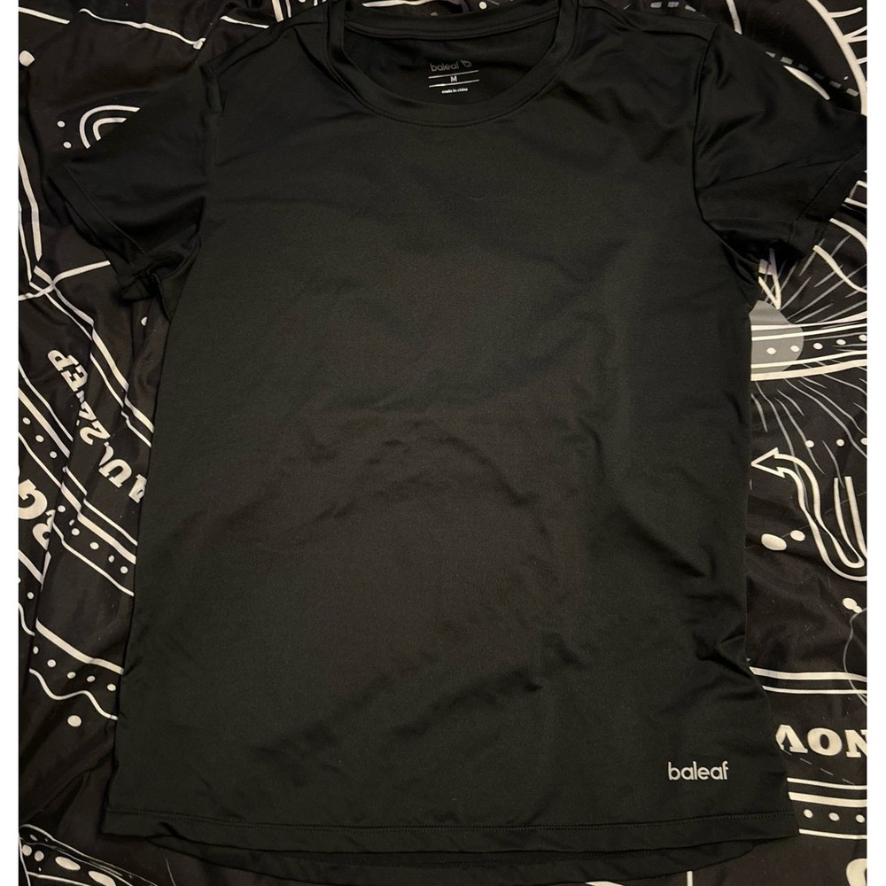 Baleaf Men's Black SS Activewear‎ Compression Tee, Medium